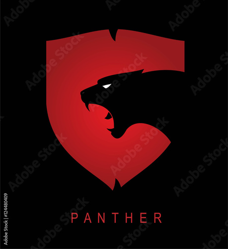 Panther. black panther. Panther head and shield