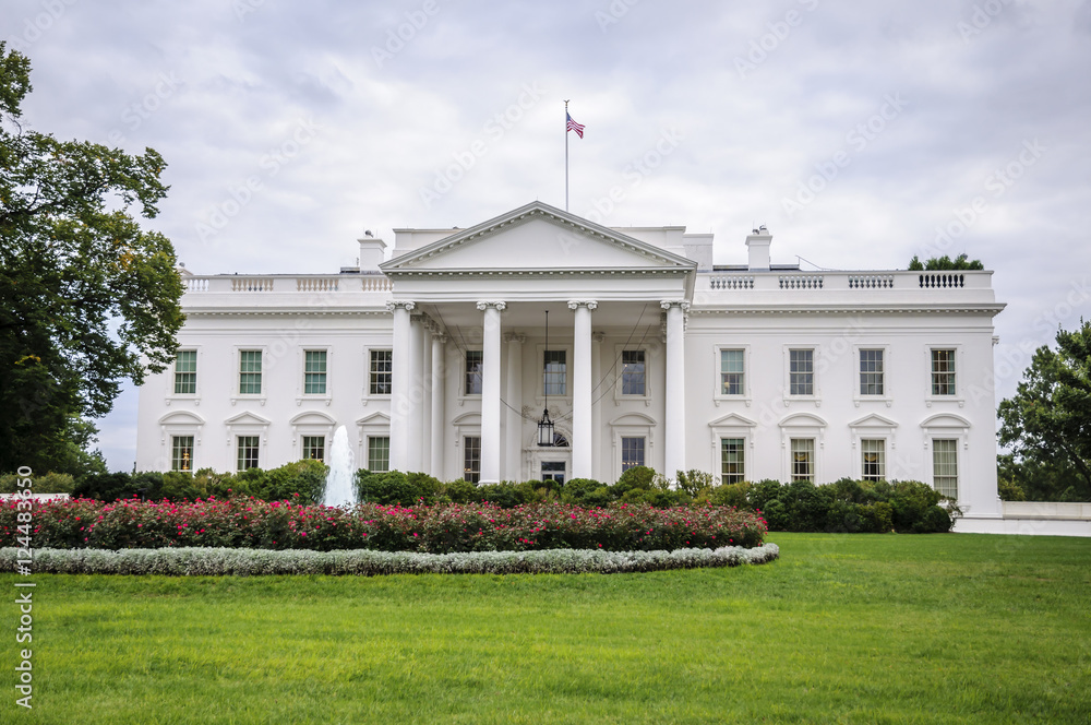 The White House in Washington D.C. at a cloudy day, Executive Office of the President of the United States
