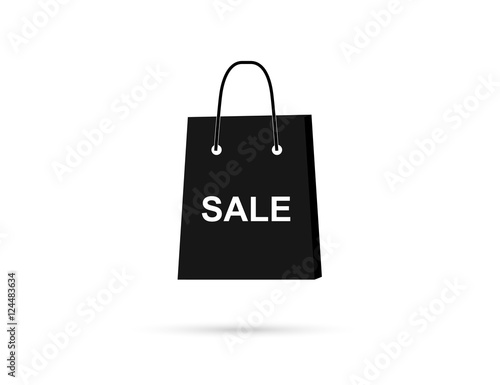 Shopping bag with the sale, discount symbol