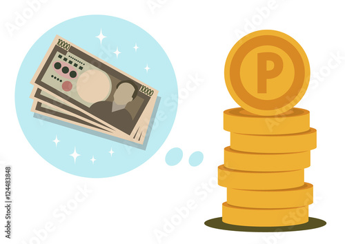 イラスト素材　ポイント換金　