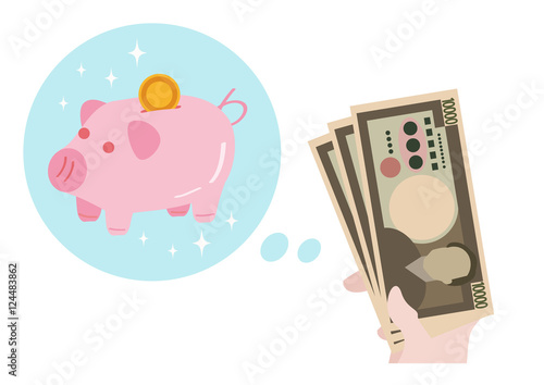 イラスト素材　お金と貯蓄