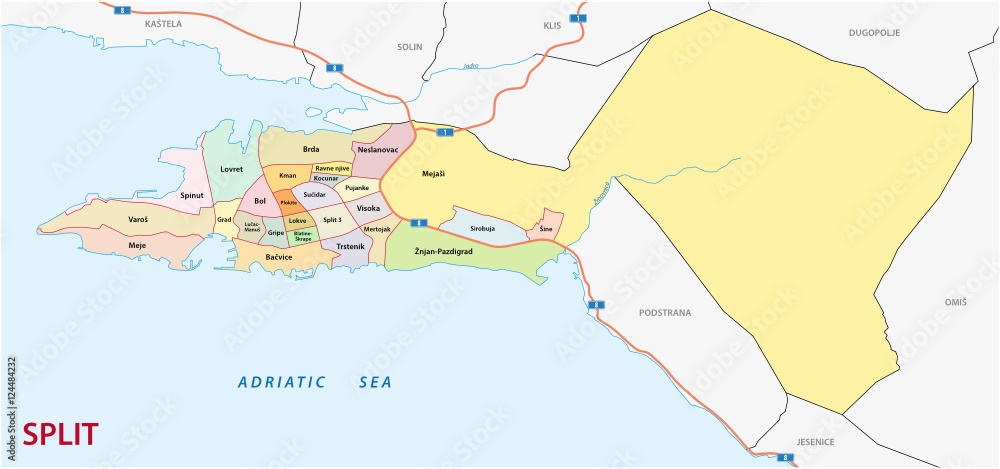 Split administrative map