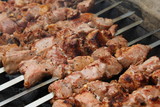 Meat porkis fried on the grill skewers at coals 20453