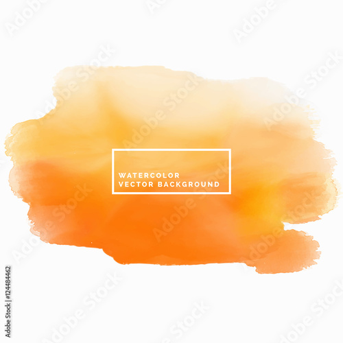 Orange watercolor texture background. Watercolor brush stroke