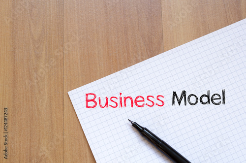 Business model text concept on notebook