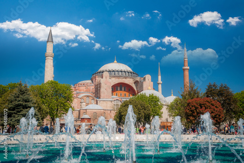 Hagia Sophia museum, Istanbul, Turkey. Aya Sofia mosque exterior in Istanbul, Turkey