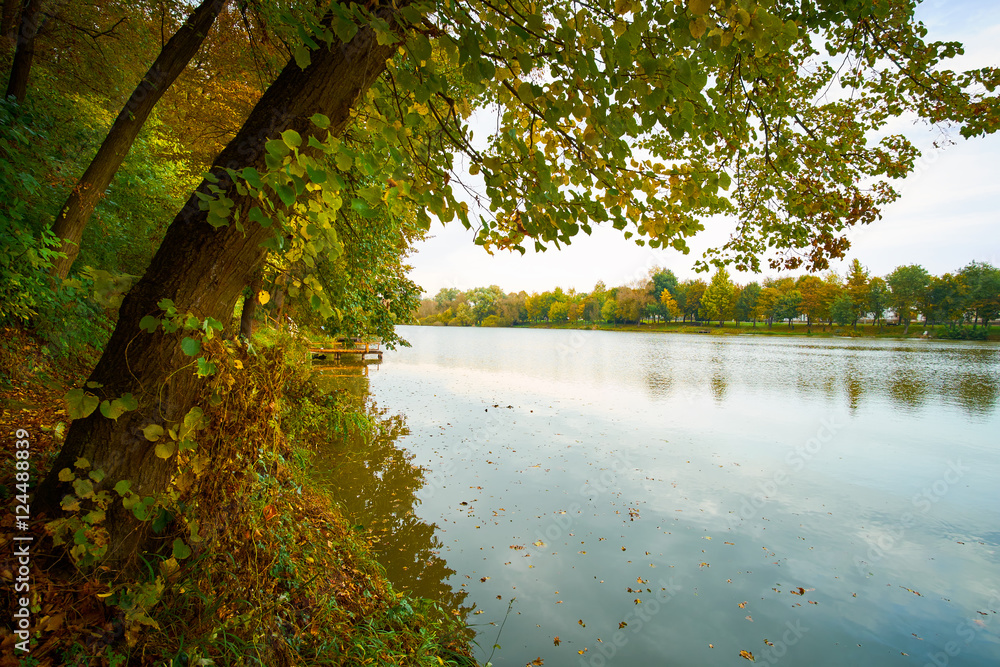 Colorful autumn lake Colorful autumn lake