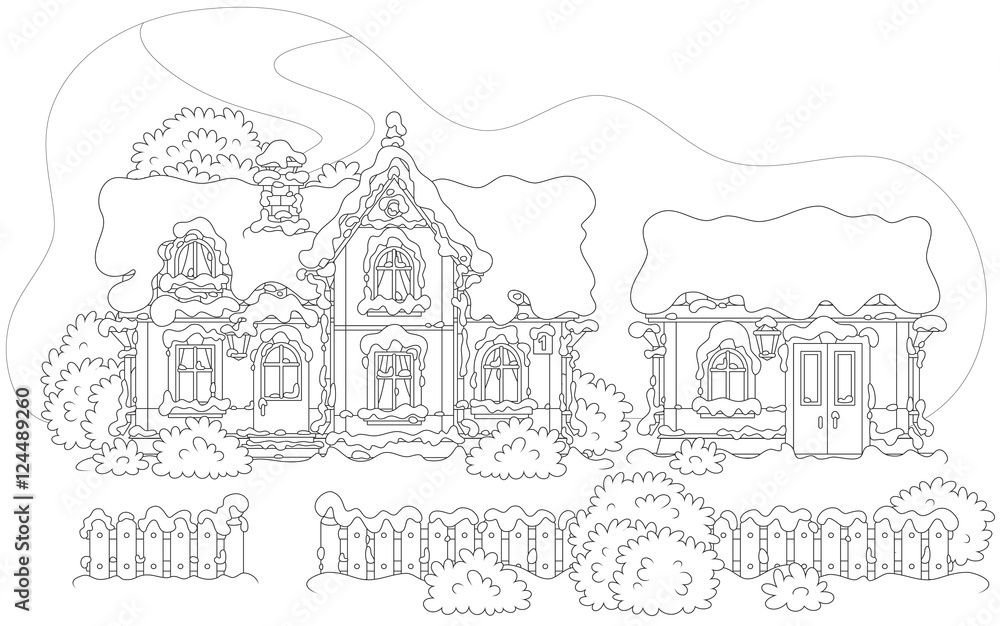 Obraz premium snow-covered house of Santa Claus and his workshop at the North