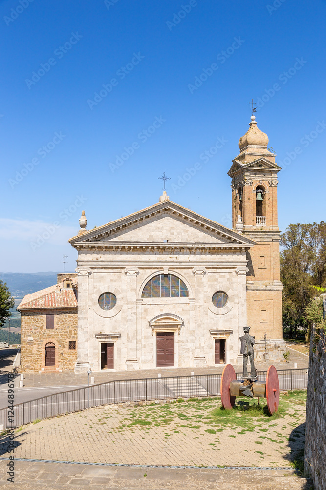 Montalcino, Italy. The facade of the church of Santa Maria del Soccorso, XVII - XIX centuries.