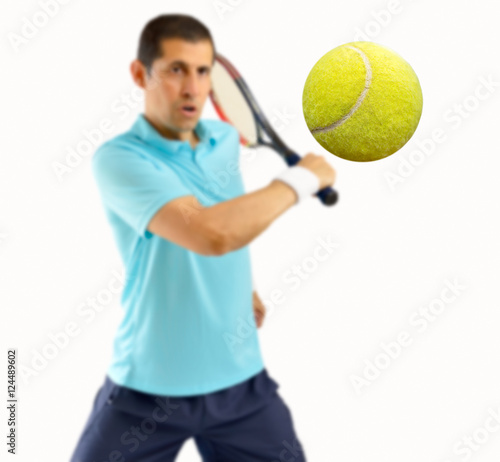 player tennis male hitting the ball © cunaplus