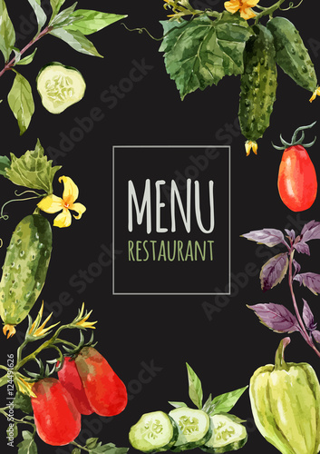 Watercolor menu template