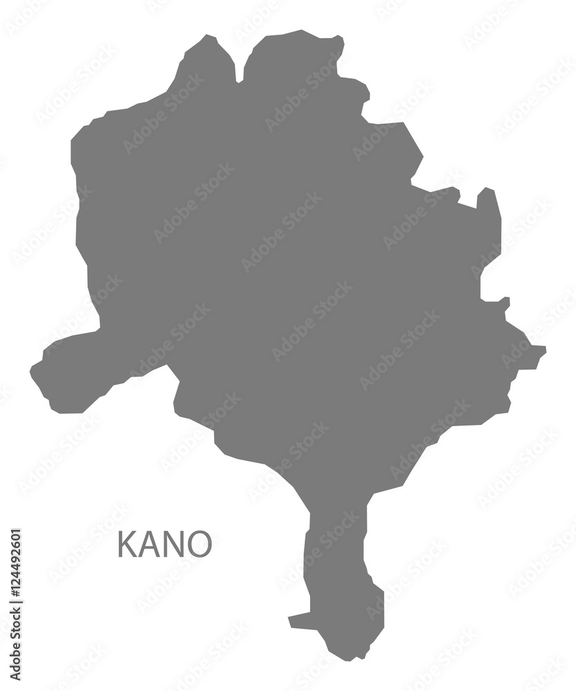 Kano Nigeria Map grey