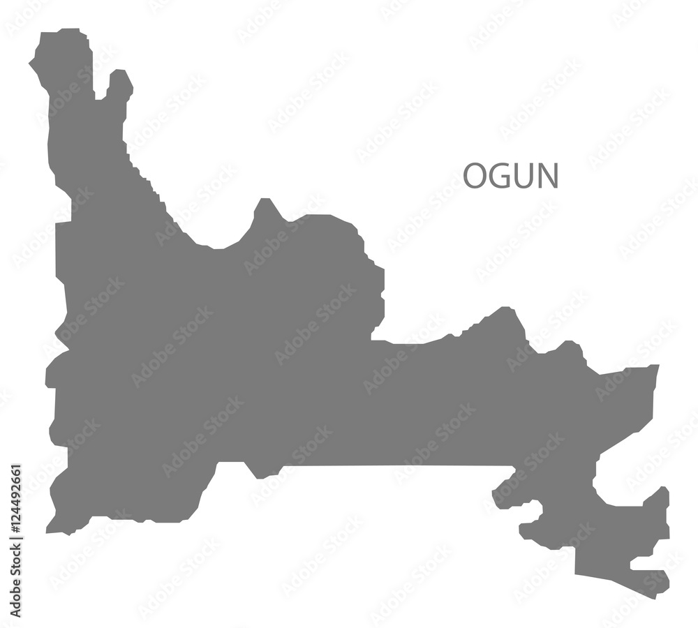 Ogun Nigeria Map grey