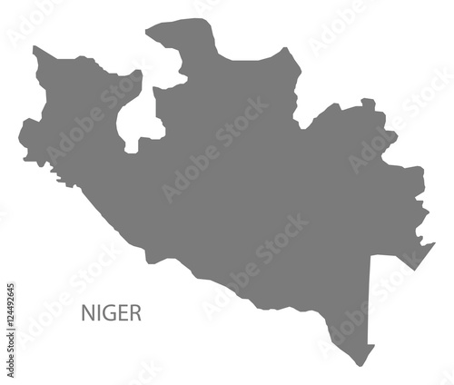 Niger Nigeria Map grey