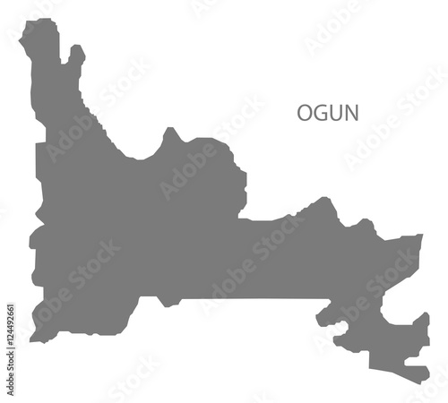 Ogun Nigeria Map grey photo