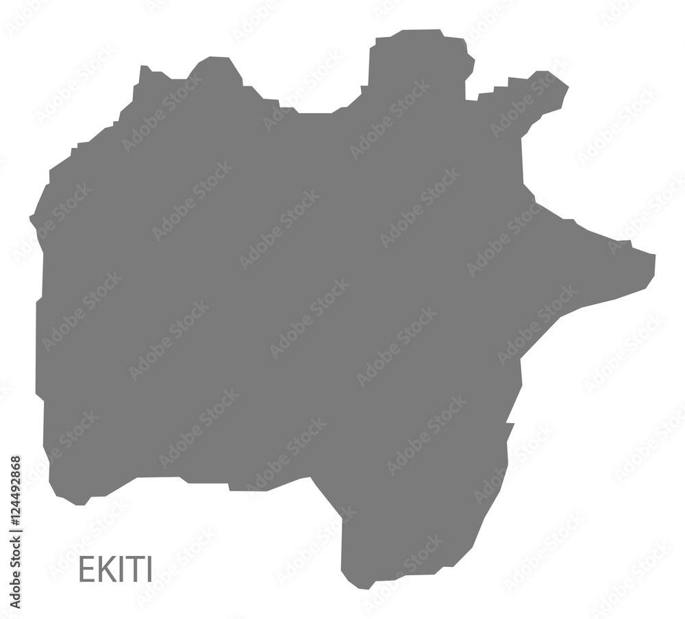 Ekiti Nigeria Map grey