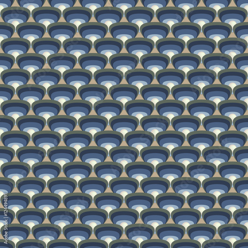 Shells and pearls  Seamless abstract pattern  dark blue tones