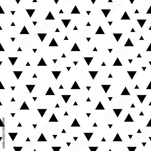 Abstract geometric black and white hipster fashion random triangle pattern