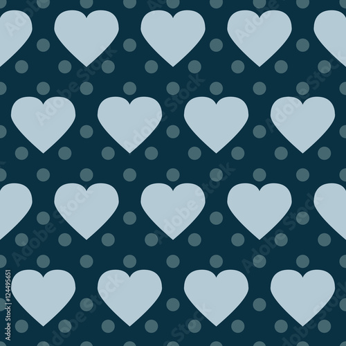 Polka dot hearts, Seamless polka dot pattern with abstract hearts