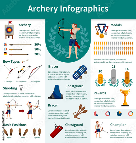 Archery Flat Infographics