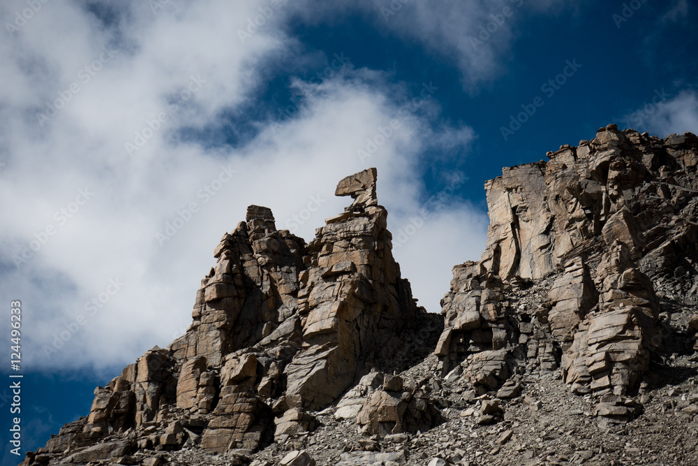 Fototapeta premium Karma axe Himalayas mountain Tibet sky and clouds
