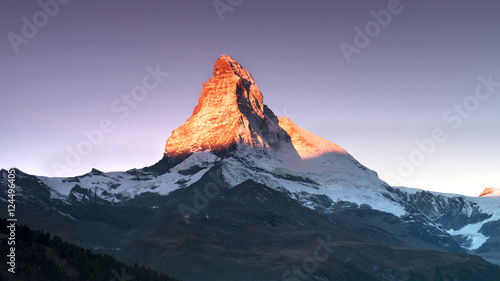 Obraz na plátně Matterhorn at the sunrise colors