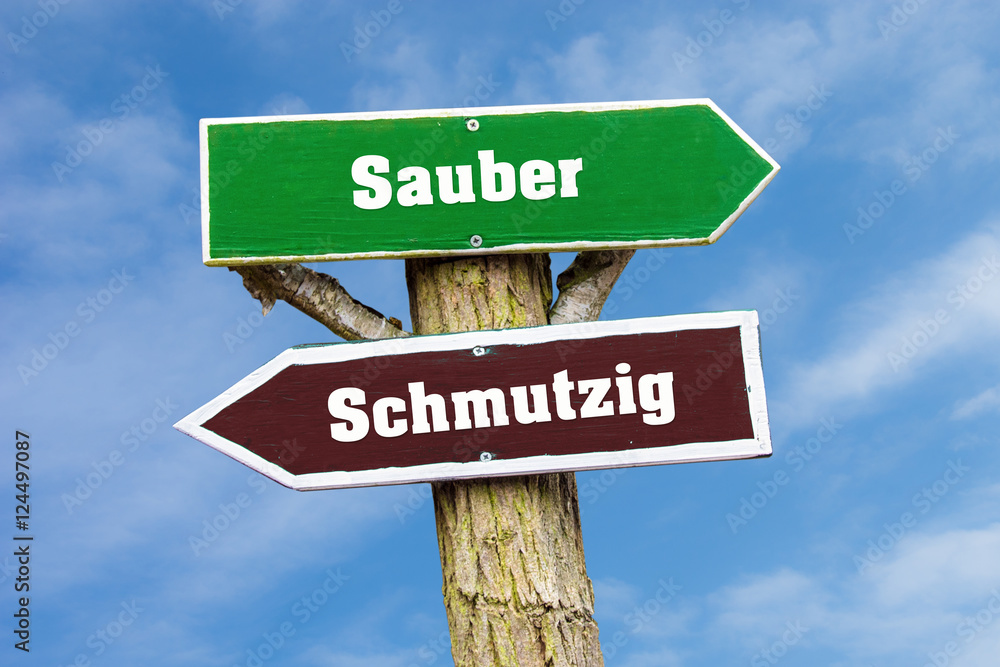 Fototapeta premium Schild 127 - Sauber