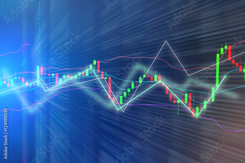 Stock market chart, graph on blue backgroundStock market chart, photo