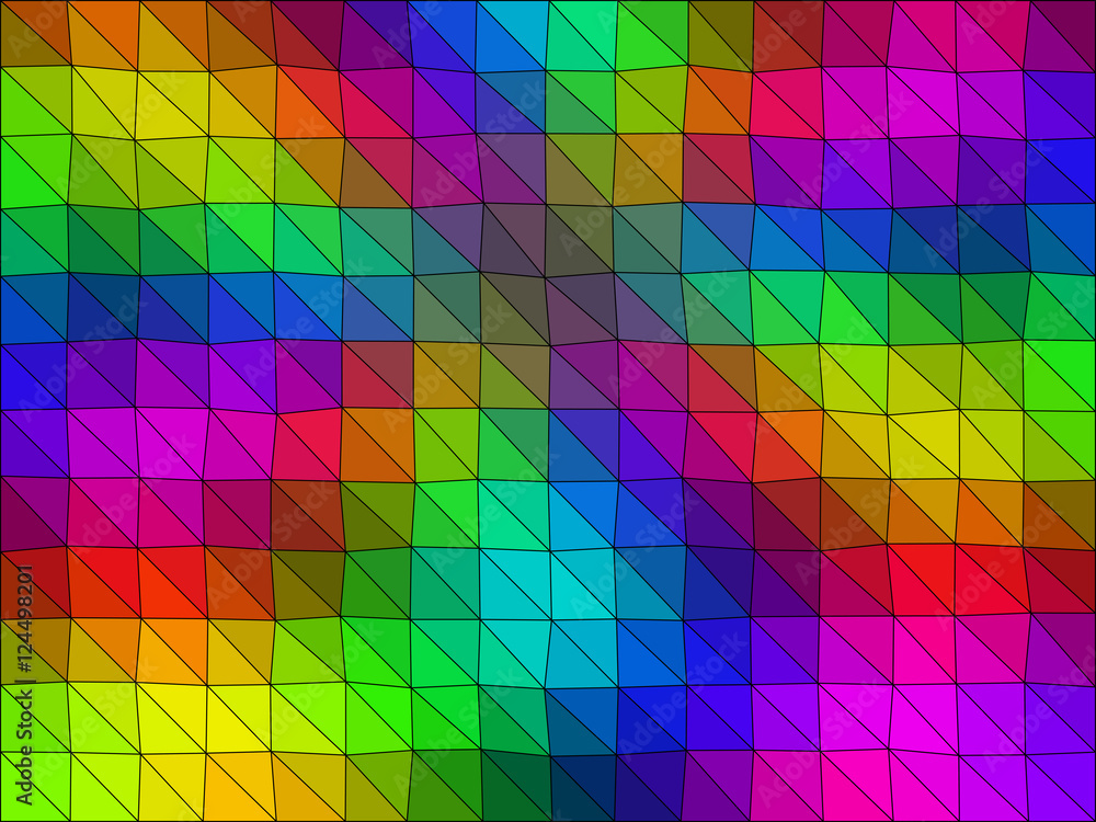 Rainbow low poly triangle style vector mosaic background