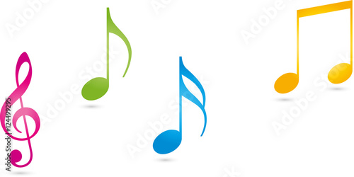 Noten, Musik, Notenschlüssel, Logo