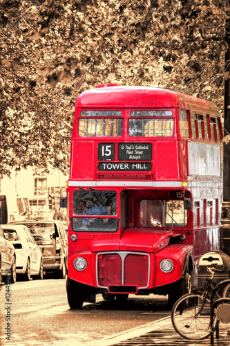 Old Red Double Decker Bus in London, UK