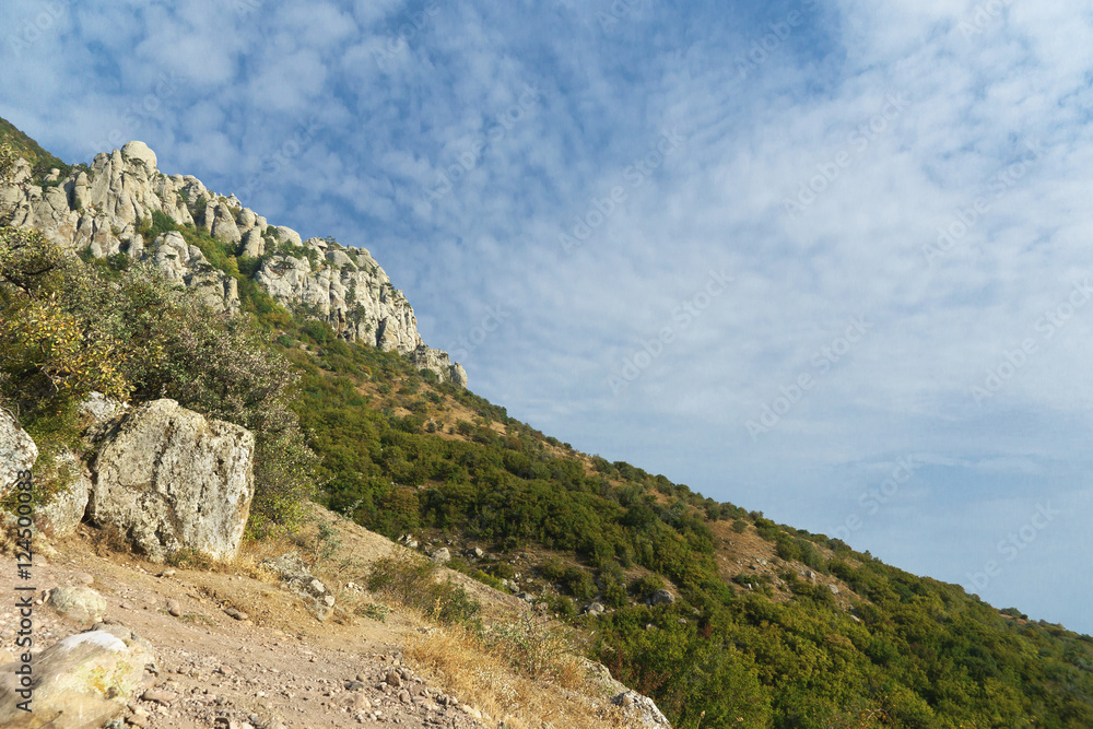 The slope of the mountain South Demerdzhi. Crimea.
