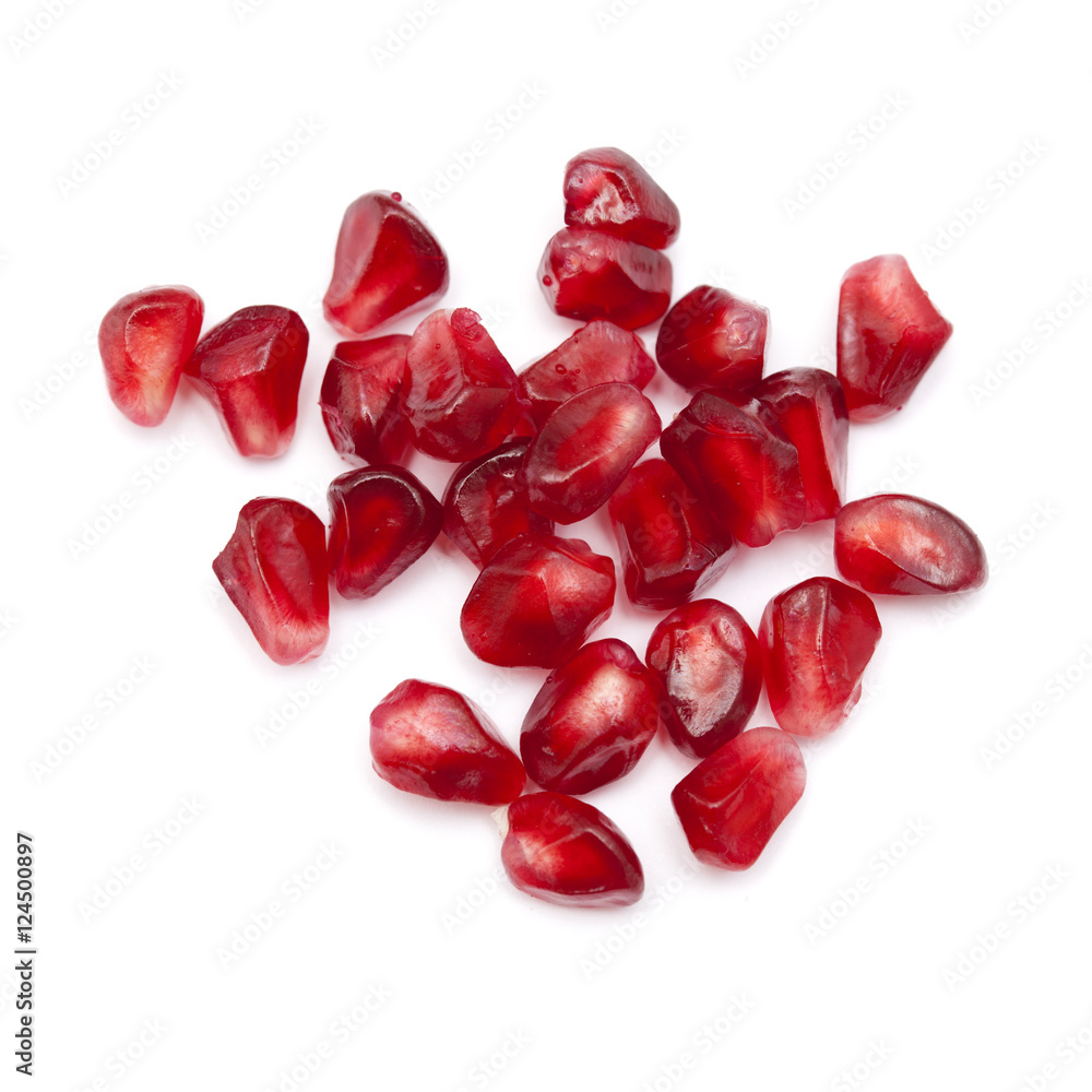 pomegranate seeds isolated on white pomegranate seeds isolated on white