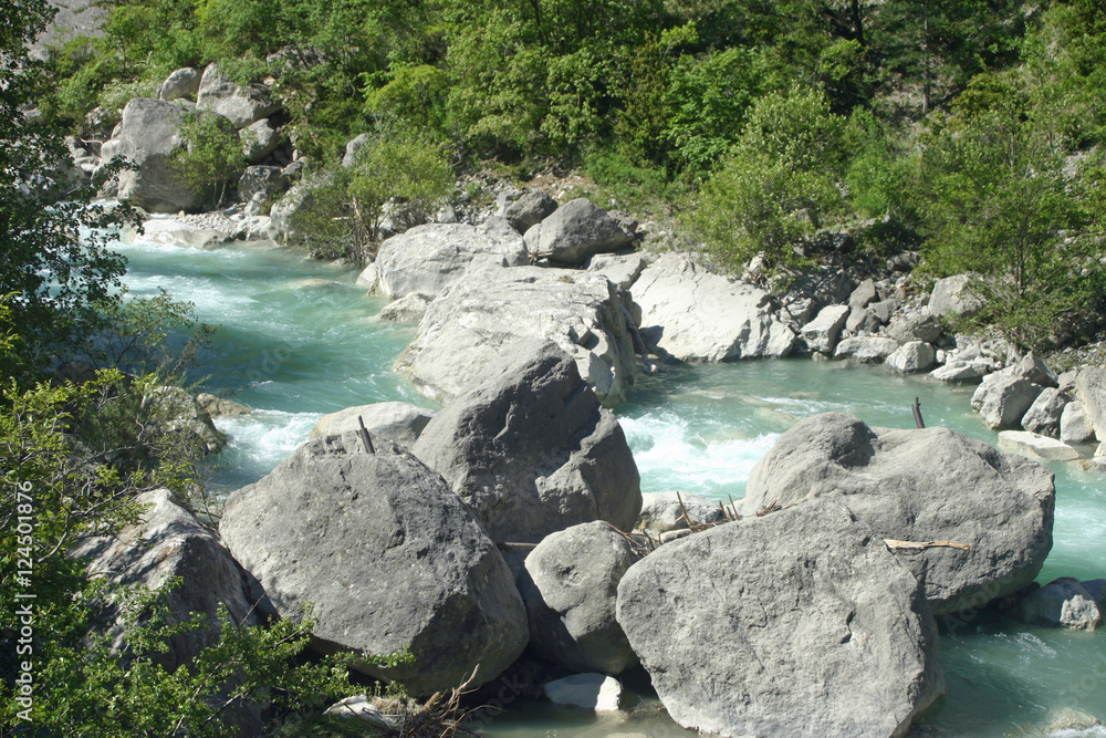 French lower alpine valley river