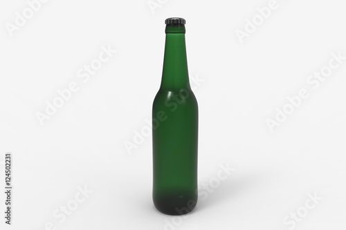 Beer bottle on background.