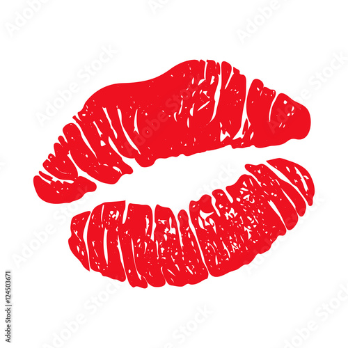 Red lipstick kiss