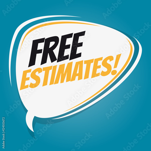free estimates retro speech balloon