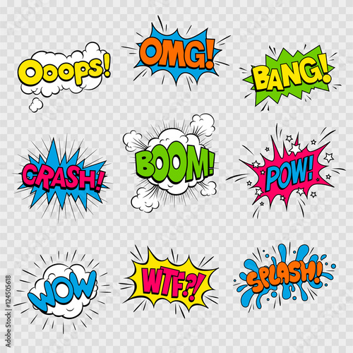 Vector Illustration of Colorful Cartoon Sound Effects