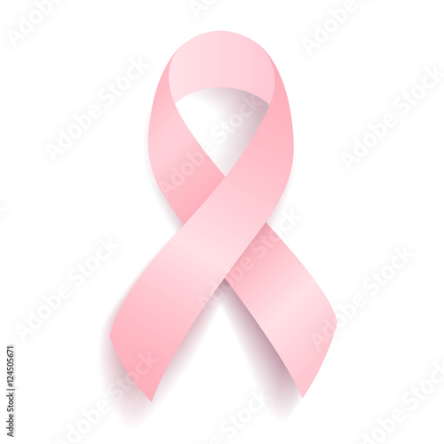 Vector Illustration of a Realistic Pink Breast Cancer Awareness Ribbon