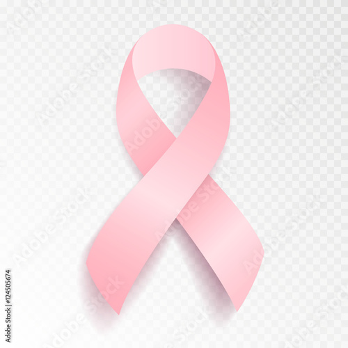 Vector Illustration of a Realistic Pink Breast Cancer Awareness Ribbon