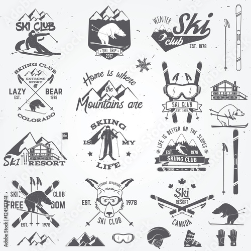 Ski club design. Vector illustration. photo