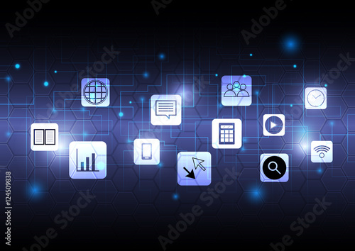 Abstract technology background with application vector illustration