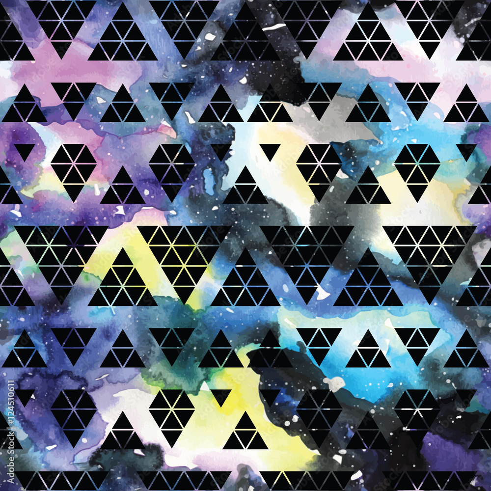 Tribal galaxy seamless pattern.