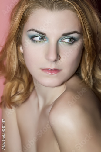 Portrait of beautiful female model with make up