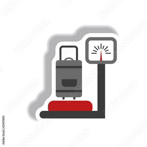 stylish icon in paper sticker style people scanner