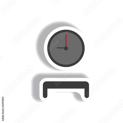 stylish icon in paper sticker style waiting hall