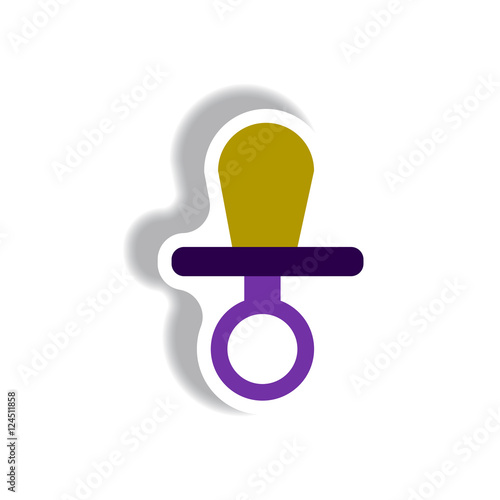 stylish icon in paper sticker style nipple children