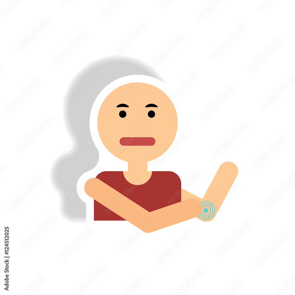 stylish icon in paper sticker style man joint pain stylish icon in paper sticker style man joint pain