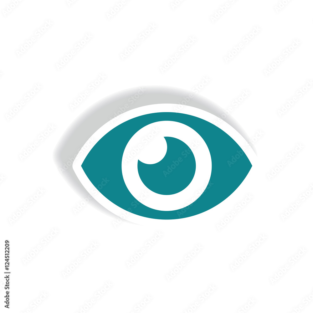 stylish icon in paper sticker style human eye stylish icon in paper sticker style human eye