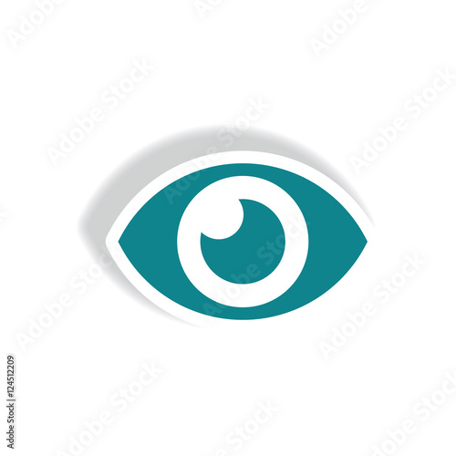 stylish icon in paper sticker style human eye
